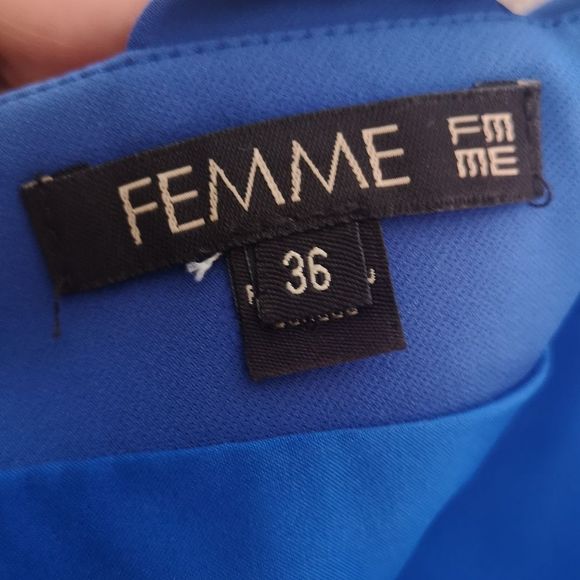 💙💙Femme Ladies Cocktail Straps Mini Dress 👗 Royal Blue Size 6 💙💙 - Picture 10 of 16